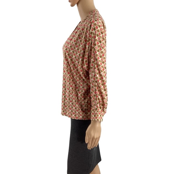 J.McLaughlin Viola Button Front Geometric Print Top Size Small - Picture 4 of 7